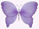 13 Purple Crystal Butterfly nylon hanging ceiling wall baby nursery room wedding decor decoration