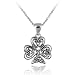 Sterling Silver Small Celtic Clover Pendant with Rolo Chain, 18"