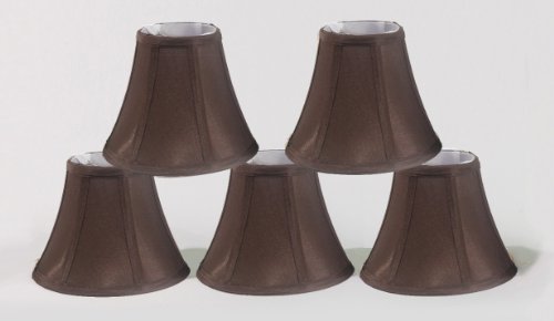Urbanest Chandelier Lamp Shades 6-inch, Bell, Clip On, Chocolate (Set of 5)