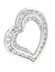 14k WHITE GOLD WOMENS PENDANT LP-1328 DIAMOND 1.01CT TW