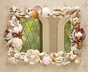 Horizontal Glass Mirror With Natural Seashells