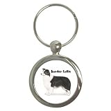 Border Collie Key Chain (Round)