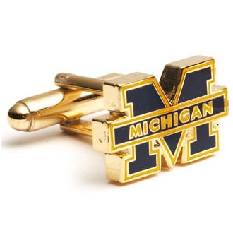 Michigan Wolverines NCAA GL Cufflinks Cuff Links