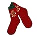 Little Kids Christmas Holiday Slipper Fuzzy Crew Socks 3-Pairs Silly Santa Face, Gingerbread Man, Red Stripes (9-10 Years)