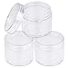 Beauticom 60 Grams/60 ML (2 Oz) Round Clear Leak Proof Plastic Container Jars with Clear Lids for Travel Storage Makeup Cosmetic Lotion Scrubs Creams Oils Salves Ointments (3 Jars)