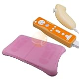 Pink Silicone Skin Case for Nintendo Wii Fit Balance Board + 2 Pack of Skin Case for Wii Remote Control / Controller & Nunchuk (Orange / Solid Orange)