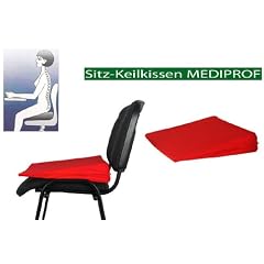 Keilkissen f�r gesundes Sitzen - MEDIPROF - 35x35x7,5 cm, diverse Farben, Aktionspreis!, Farbe:Rot