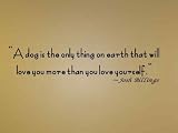 A dog is the only thing on earth that will love you more that love yourself ~Josh Billings - Vinyl Wall Art Lettering Words