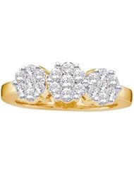 1.50CTW DIAMOND 3 FLOWER RING