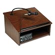 Cordless Tabletop Public Address Sound System Lectern, 24w x 20d x 14h, Walnut