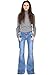 Glamour Outfitters 60s 70s Ripped Distressed Denim Flared Jeans - Blue