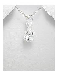 CZ Pendant Necklace In Sterling Silver