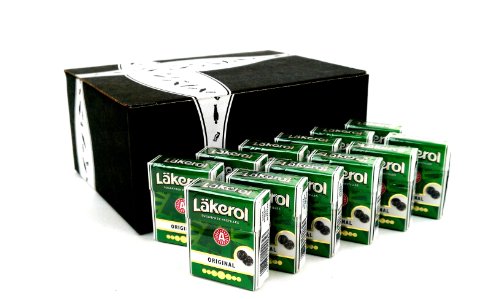 Läkerol Original Herb Menthol Licorice Sugarfree Pastilles, 0.8 oz Packages in a Gift Box (Pack of 12)