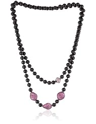 Shery Shabani "Rockstar" Pink Sapphire and Onyx Bead Necklace