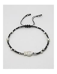 Fish Cotton Waxed Thread Anklet In Zinc