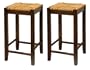 Bar Stool, 24-Inch Rush Seat Walnut Finish S/2