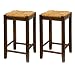 Bar Stool, 24-Inch Rush Seat Walnut Finish S/2