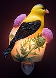 Flowers of Light Night Lights Goldfinch on Thistle