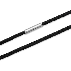 Schwarze echte Leder Kette 3,5mm - L�nge frei w�hlbar LN0002