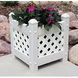 Planter: PVC Small White Lattice