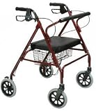 Rollator Go Lite Oversized Steel Rolling Walker, Blue