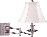 Hard-Wired Brushed Steel Swing Arm Wall Lamp
