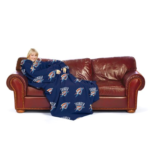 NBA Oklahoma City Thunder Adult Comfy Throw, Officially Licensed Blanket with Sleeves by Northwest 