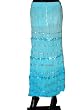 Gift for Women's- Elastic Medium turquoise Color Cotton Skirt With Sequin Embroidered Designer Indian Clothing Size 40 Inches Free Shipping