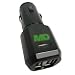 Malcom Distributors Dual Port / Socket USB Car Cigarette Lighter VPA DC Charger Adapter for 2 devices at same time incl. iPod MP3 Players iPhone 3G 3Gs Motorola Droid HTC Eris Nexus One Blackberry - Black Color