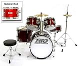 TKO 5-piece Complete Junior Drum Set - Metallic Red