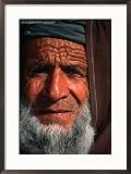 Bearded Afghan Man, Looking at Camera, Mazar-E Sharif, Afghanistan Framed Photographic Poster Print by Stephane Victor, 21x29
