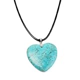 Turquoise Heart Pendant Western Style Fashion Necklace Jewelry by PammyJ