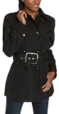Liz Claiborne Women's Polyester Bonded Short Double Breasted Trench With Belt