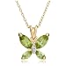 41DVB9odupL. SL500 SS75  18k Yellow Gold Overlay Sterling Silver Peridot Diamond Accent Butterfly Hoop Earrings