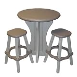 30" Round Patio Pub Table with Stools Color: Portabello