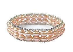 2 Rows of Fresh Water Beige Pearls with Sterling Silver