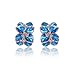 Fashion Plaza Blue Flower with Stunning CZ Earring E8