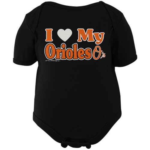 Baltimore Orioles Infant Black I Heart My Team Creeper (6 Months)
