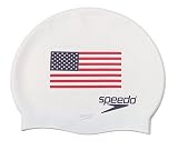 Speedo Silicone Flag Swim Cap (White)