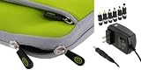 rooCASE 2n1 Lenovo S10-2 10.1-Inch White Netbook Sleeve Case with AC Wall Adapter Charger (Invisible Zipper Dual-Pocket - Neon Green)