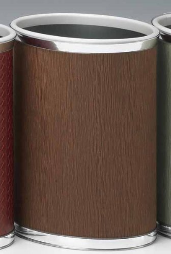 Kraftware 45174 Tanglewood Baked Clay Chrome Waste Basket