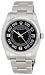 Rolex No Date Black Concentric Arabic Dial Domed Bezel Mens Watch 116000BKCAO