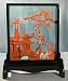 Chinese cork carving / sculpture / picture - hand carved, black lacquer frame (#78)