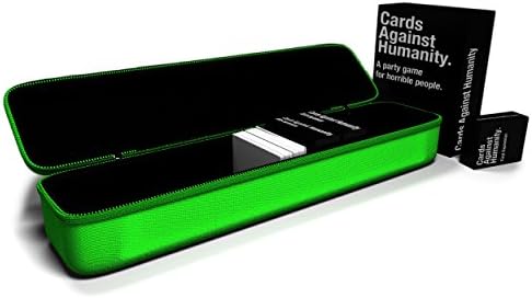 N cased - Large Hard Case for C. A. H. Card Game | All 6 Expansions. Includes 5 Moveable Dividers. Fits about 1400 Cards. BUNDLE | 7 pcs set (green)