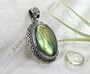 FIRES !!! Designer Sterling Silver Top Fire Labradorite Pendant