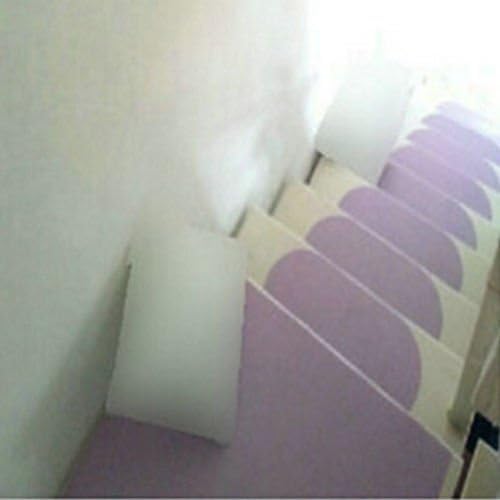 Stair Treads Carpet Morden Fashion European Household Stair Tread Mats Anti-skid Carpet Step Rugs 1 PC, Material Cotton surface, bottom silicone (Purple)