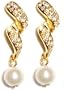Christina Genuine Pearl & Austrian Crystal Earrings