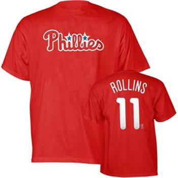 Jimmy Rollins Philadelphia Phillies Red MLB Player T-shirt - XXL