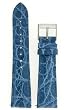 Watch Band Genuine Crocodile Blue Padded Built-In Spring Bars 20 millimeter