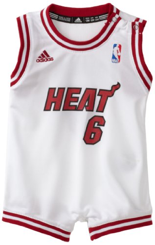 NBA Infant Miami Heat Lebron James Home Onesie Jersey - R22Uqeez (White, 18 Months)